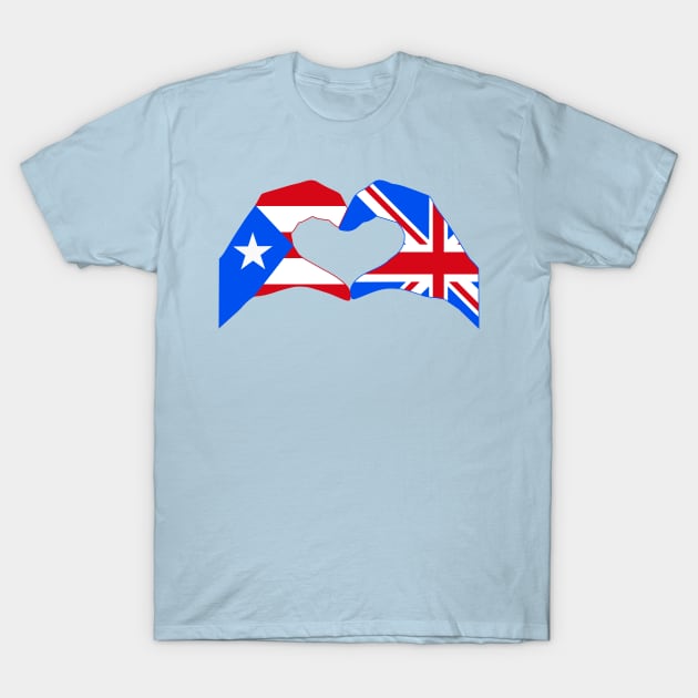 We Heart Puerto Rico & UK Patriot Flag Series T-Shirt by Village Values